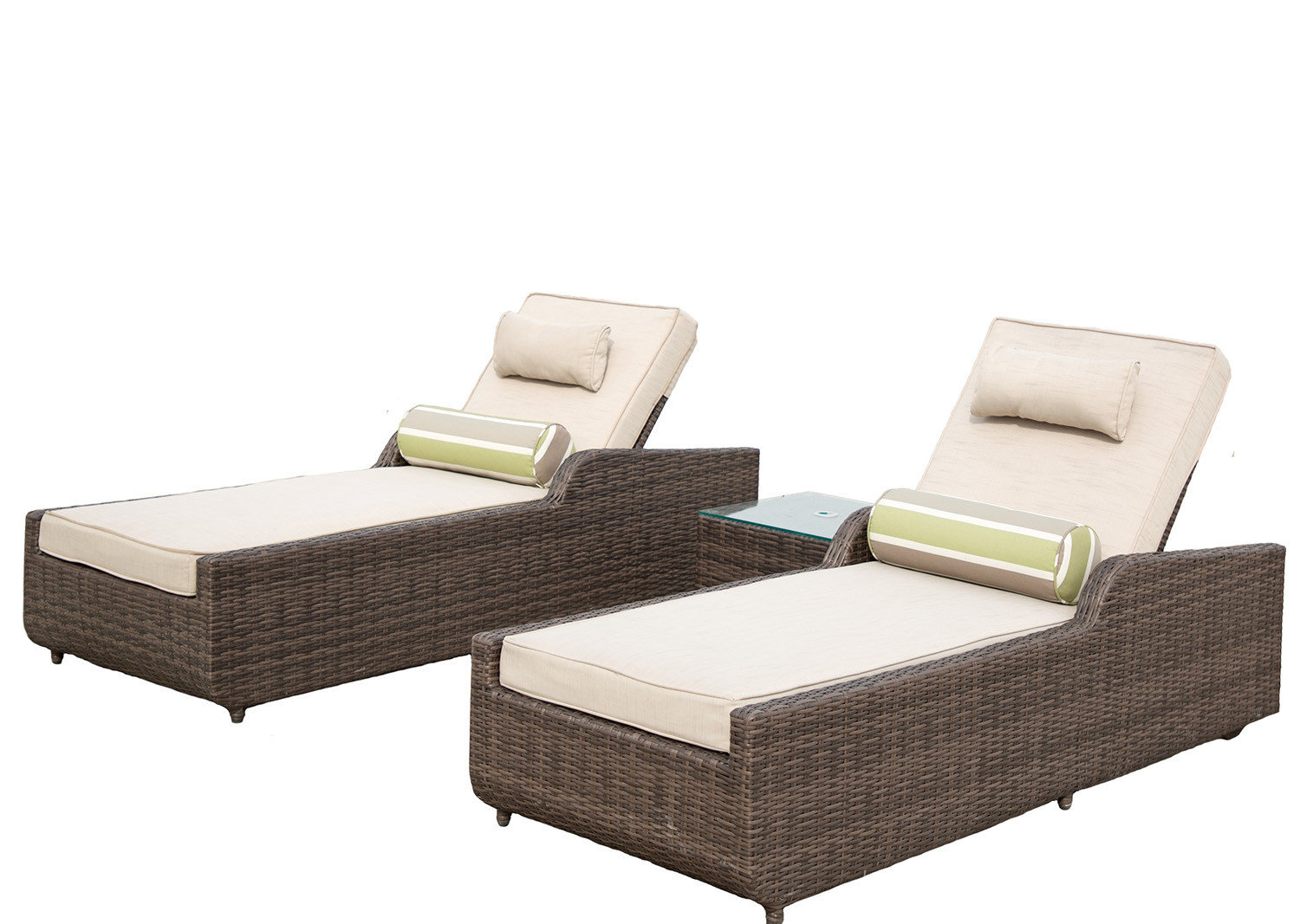 Hokku Designs Peconic 78" (Set of ) Two Brown Indoor Outdoor Chaise ...